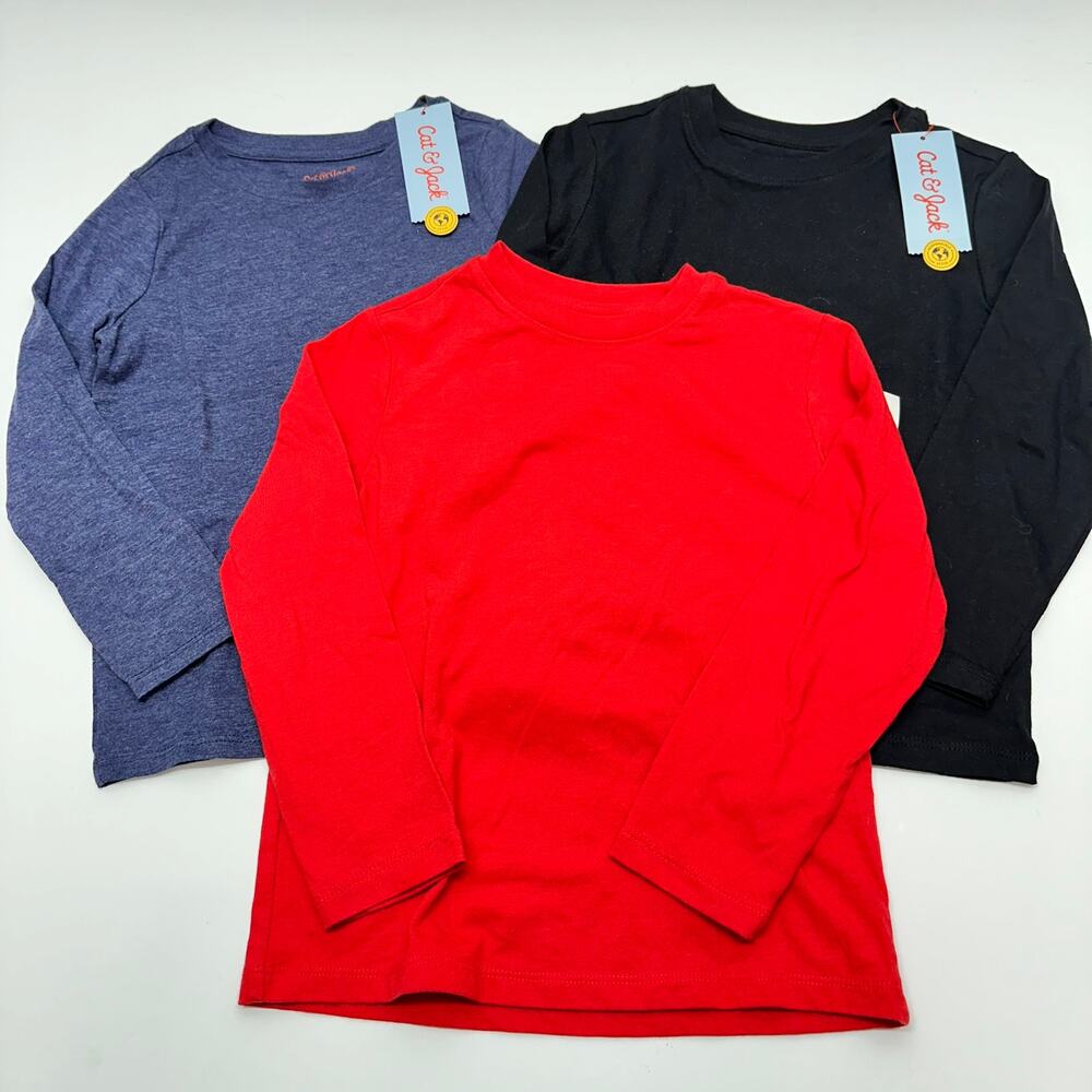 Cat & Jack Long Sleeve Lot of 3 Boy's Size XS 4-5